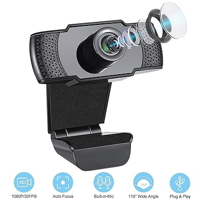 IVSO Webcam with Microphone,Full HD 1080P 110-Degree Egypt
