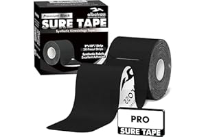ALBATROSS HEALTH NEW ENGLAND Sure Tape Water Resistant pro Synthetic Kinesiology Tape Roll Therapeutic Sports Tape Latex Free, 20 Precut, 10” Strips