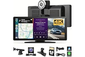 BIBIFACTORY Upgraded Cartablet Pro Max 2025 Model, Cartablet Pro Max, 10.26" HD IPS Wireless Portable Car Stereo for Car Play & Android Auto, 4K Dash Cam/1080P Rear Camera, Mirror Link/Voice Control