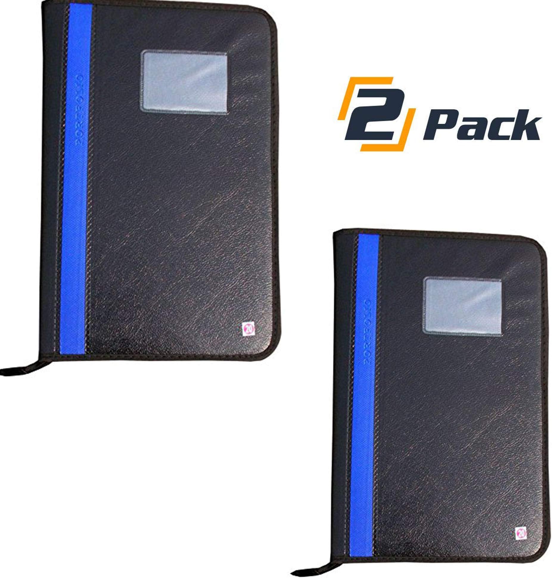 JSTBUY LABEL Leatherette Material Professional Portfolio Executive Files, Certificate and Documents Holder with A4 Size 20 Leafs Business Card Organizer (Pack of 2)`