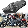 DREAMIZER Motorcycle Two Up Seat Front Driver Rear Passenger Rider Seats Compatible with Harley Davidson Sportster Iron 883 1200 Chopper Bobber Cafe Racer Custom - Black，Check