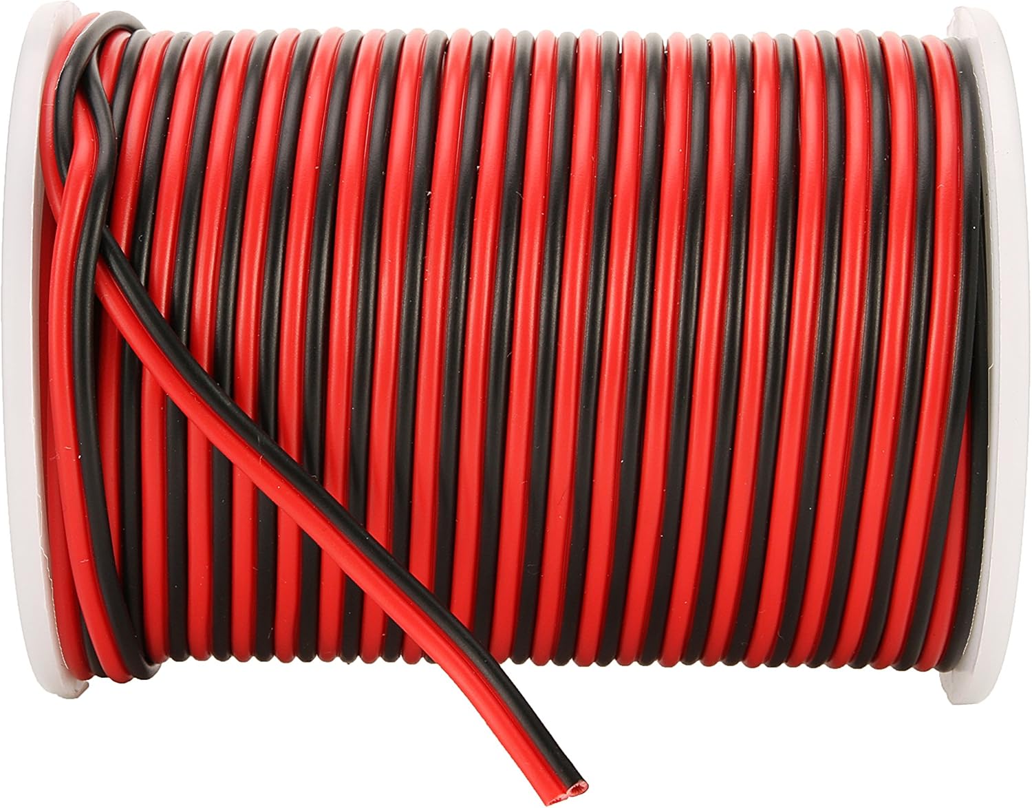 C-able 100FT 18 AWG Gauge Electrical Wire Hookup Red Black Copper Stranded Auto 2 Wire Low Voltage 12v DC Wire for Single Color LED Strip Extension Cable Cord Spool - - 