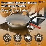 TIJAR 33cm Splatter Screen for Frying Pan - Oil Splash Guard & Cover view 3