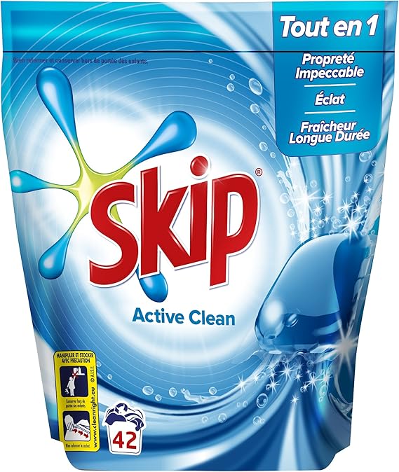 Skip Active Clean Lessive Capsules Efficacité 42 Dosettes Amazon.fr