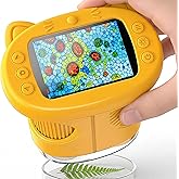 OAEBLLE Kids Microscope, 1000X 4K Portable Mini Pocket Microscope with 2.4″ IPS Screen & 8 LEDs, Rechargeable, STEM Education
