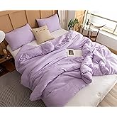 ROSGONIA King Size Comforter Set Lavender, 3pcs (1 Boho Purple Comforter & 2 Pillowcases), Soft Bedding Lightweight Bedspread Blanket Quilts