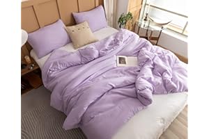 ROSGONIA Full Size Comforter Sets for Girls Boys Teens Lavender, 3pcs (1 Boho Comforter & 2 Pillowcases) Lightweight Kids Comforter Sets Blanket