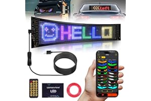 Eachbid Programmable Flexible LED Screen, 23.4"x4.7" USB LED Sign for Car Window, Scrolling Sign APP Control Custom DIY Text 