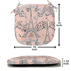 Ambesonne Eiffel Chair Seating Cushion Set of