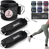 BAGAIL Ankle Straps for Cable Machines (2 Pack), Double D-Ring Ankle Cuffs with Extra Thick Padding, Adjustable Fit for Women &amp; Men Glute Kickbacks, Hip Abductors &amp; Leg Curls, Includes Mesh Bag