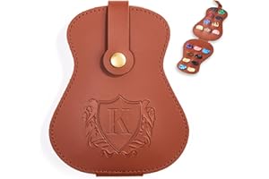 InnoBeta Personalized Guitar Picks Holder for Men, Women, PU Leather Guitar Gifts Plectrums Bag with Initials for Guitar Players, Lovers, Teacher - K