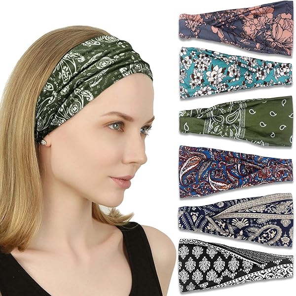 Acenail Diademas Bohemias Para Mujer, Bandas Anchas Para La Cabeza, Diademas Trenzadas De Leopardo, Diadema Cruzada Antideslizante, Bandas Elásticas Para El Cabello, Turbante De Entrenamiento, Bandas