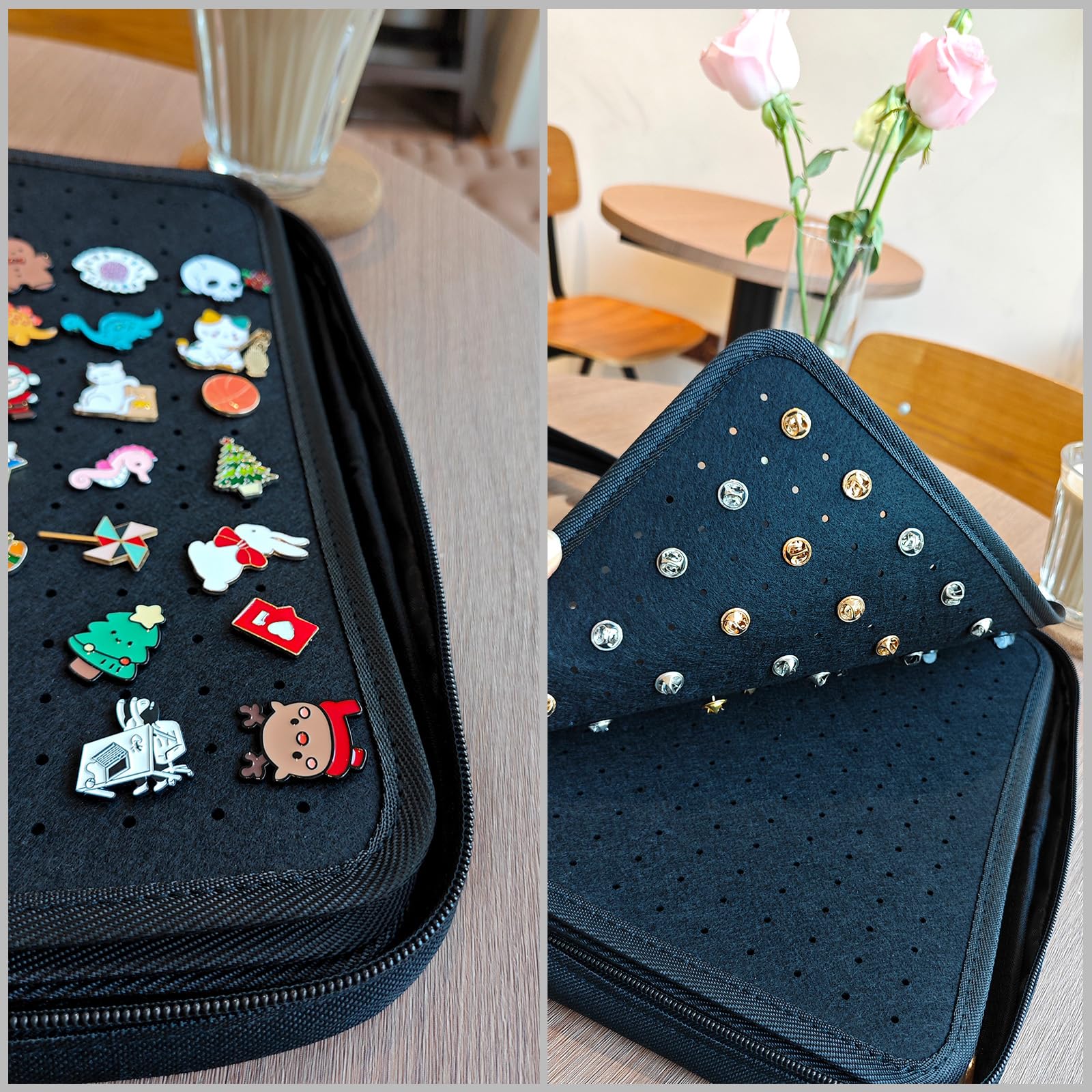 Mi Ya Mi Lai 6 Pages Pin Books For Collectors, Enamel Pin Display Pages Pin Carrying Case, Travel Brooch Pins Display Bag(Not Include any Accessories)