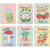 Sweetzer & Orange S&O Funny Thank You Cards – 24 Punny Blank Cards with Envelopes – 6 Cute Card Design – 4x5.5 Appreciation Note Cards – Glossy Outside, Matte Inside – Pink, Green & Yellow Envelopes