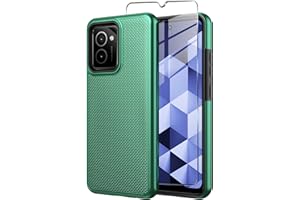 Mocotto for HMD Vibe Phone Case N159V TA-1590 Cover with Tempered Glass Screen Protector,Dual Layer Heavy Duty Shockproof Protection Phone Case Cover for HMD Vibe (Dark Green)