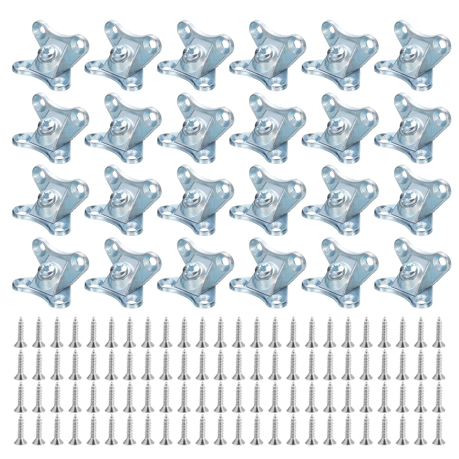 uxcell 24Pcs Removable Corner Brace, Metal Butterfly L Brackets Right Angle Support with Screws for Shelves, Cabinets, Wood Furniture (Blue)