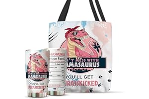 KOZMOZ INSPIRE Best Mom Gifts On Christmas, Birthday, Mother Day - Funny Don't Mess with Mamasaurus You'll Get Jurasskicked Mug Tumbler 20 Oz - Gifts For Mom, Women, Wife, New Mom, From Daughter, Son, Husband