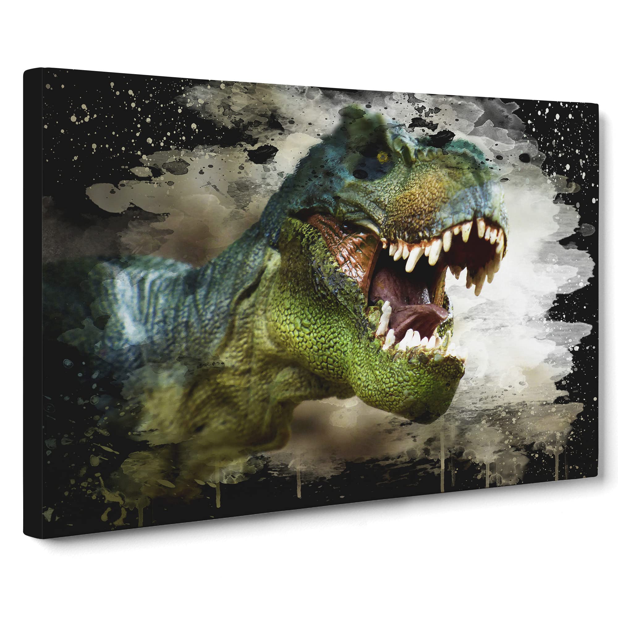 Tyrannosaurus Rex Dinosaur No.3 Modern CB Canvas Print | Gallery Wrapped 30mm Frame Wall Art | 20x14 inches | Ready to Hang | Modern Picture | Living Room Bedroom Lounge Office