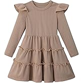 LYXIOF Toddler Baby Girl Long Sleeve Dress Girls Ruffle Sleeve A-Line Swing Fall Winter Dresses