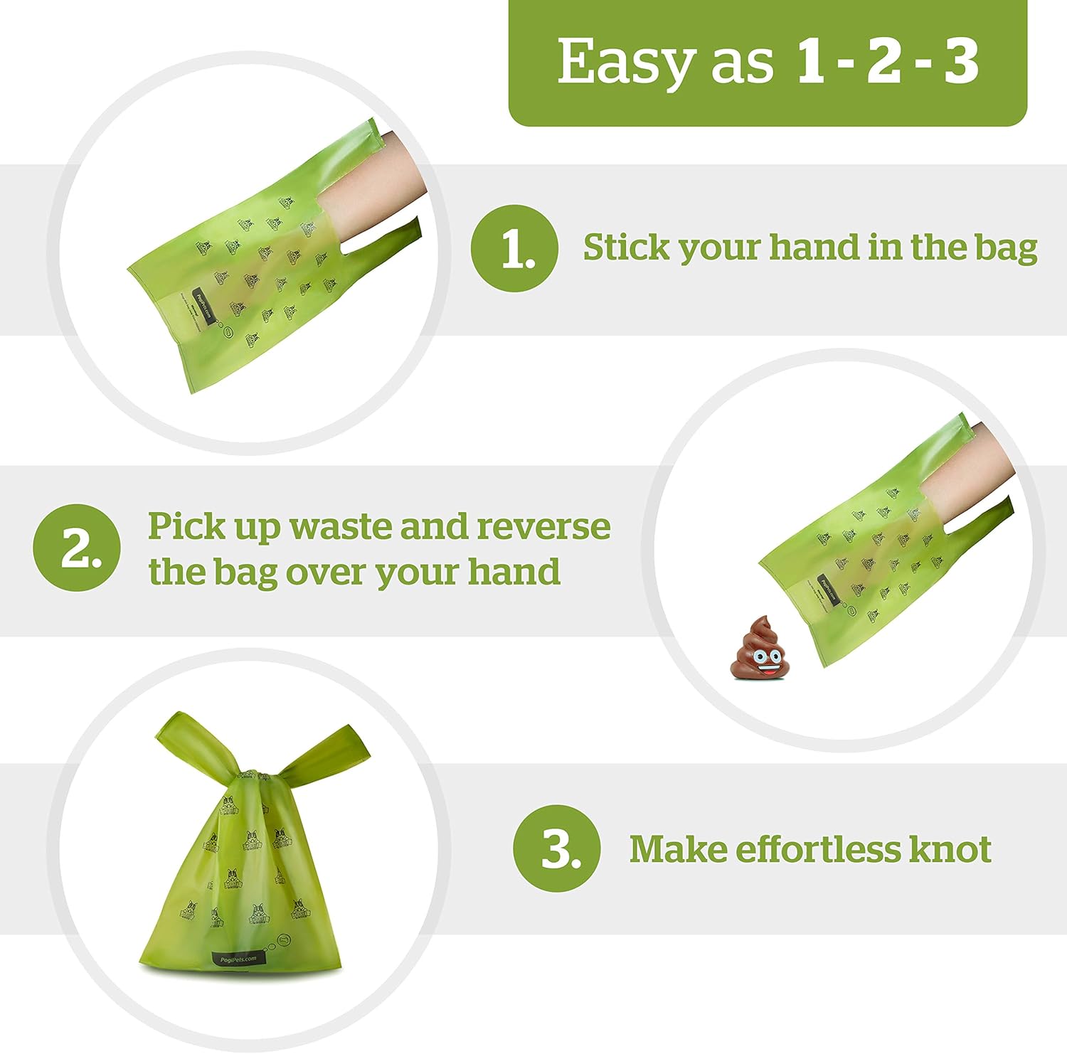 Pogi’s Dog Poo Bags with Handles - Extra Thick, Leak-Proof, Large, Unscented, 900-Count, 1 count (Pack of 900) - Image 4