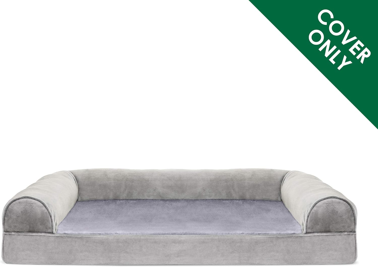 Furhaven Pet Dog Bed Cover Faux Fur & Velvet Traditional