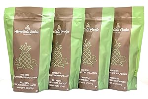 Honolulu Cookie Mini Bites Choc Chip Macadamia Shortbread Cookie, 16 Oz (4 Pack)