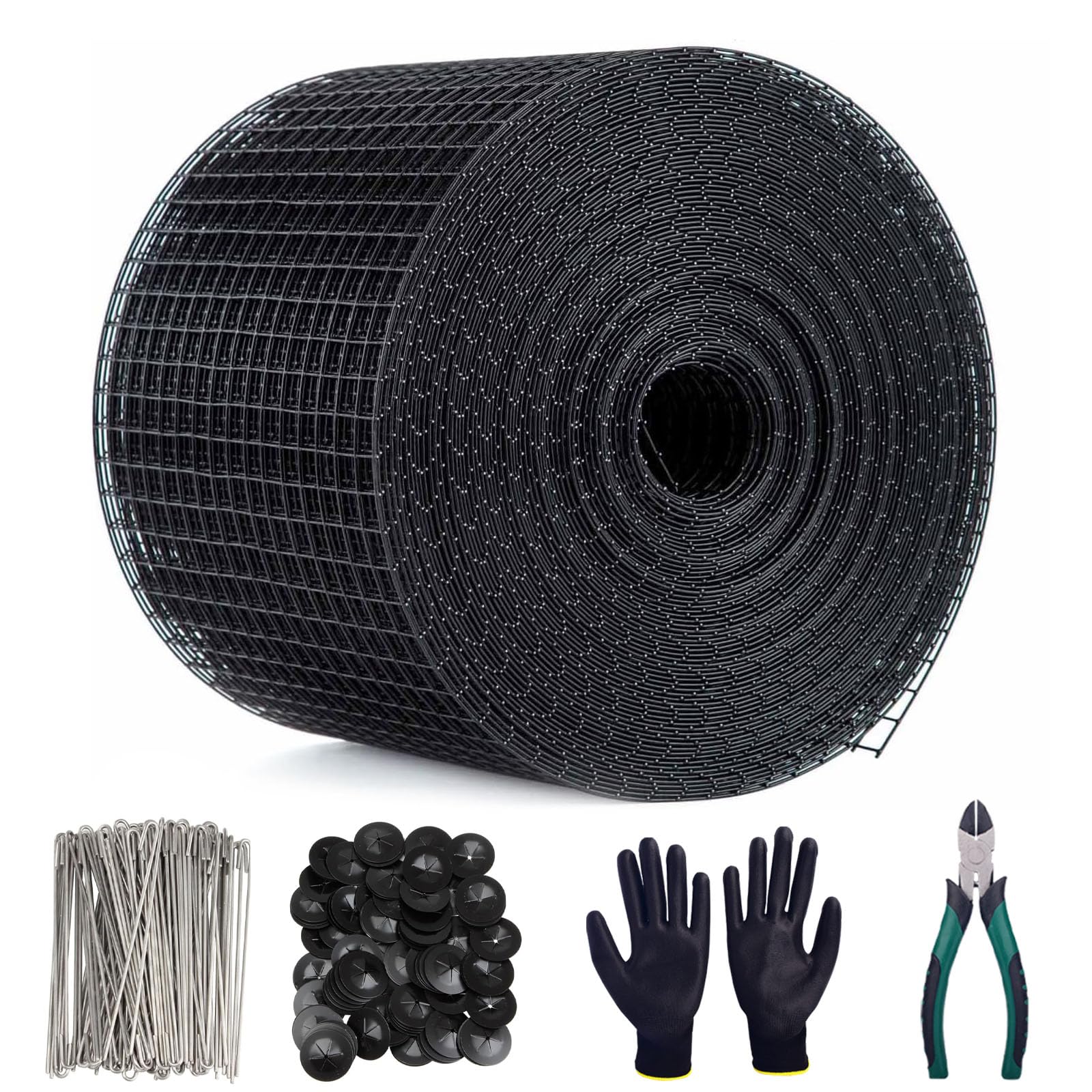 Photo 1 of Fokzucyo Solar Panel Bird Guard,6" x50'Critter Guard,PVC Coated Galvanized Critter Guard for Solar Panels with 30pcs Fastener Clips,Plier,Gloves,Solar Panel Mesh for Bird Proof Pigeon Fence