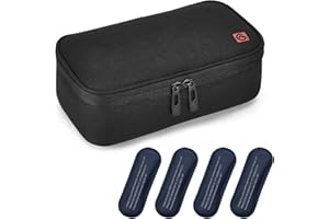 ALLCAMP Insulin Cooler Travel Case for Diabetic Organize Medication with 4 Ice Packs Black(9X 4.72x 3.14 inches)
