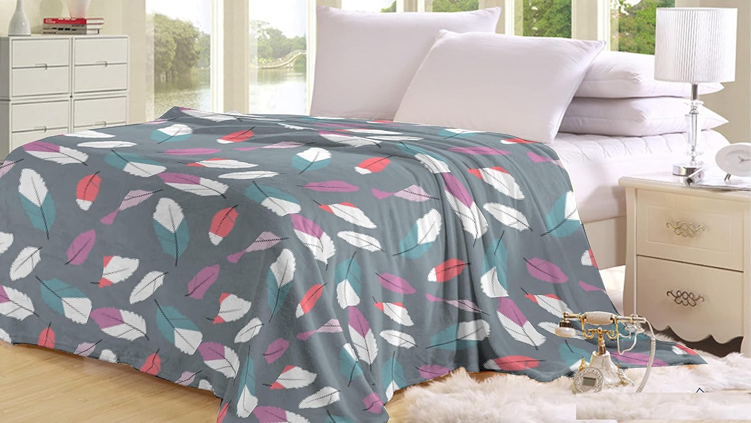 Buy Monte Carlo Tulip Double Bed Soft Flannel AC Blanket TB02 220 cm