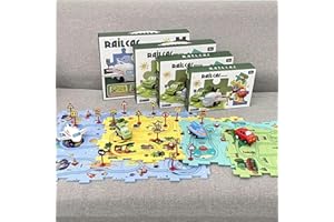 PANGEGE Puzzle Racer Kids Car Track Set - 2024 Best Blooming Babies Puzzle Racer, Children's Educational Puzzle Track Car Play Set,Meet Gladness Puzzle Track for Kids (5 Pcs, 4Sets)