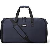 Halfday Convertible 2-in-1 Garment Duffel Weekender Bag 45L | Wrinkle-Free Travel, Hanging Suit Compartment, Shoe Pockets, Trolley Sleeve. Durable & Water-Resistant Carry-On, Marine