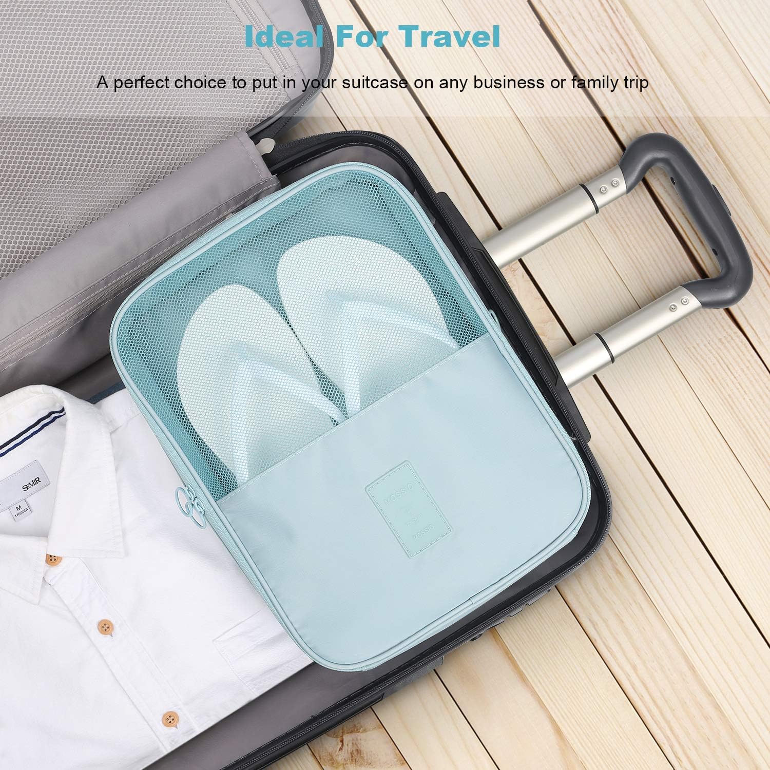 Shoe Bag,Mossio Large Waterproof Shoe Organizer with Zipper for Men & Women Beige: Shoes