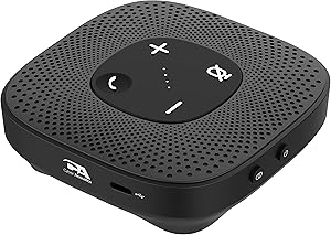 CA Essential Speakerphone SP-2000 - (New) USB and Bluetooth Speakerphone, Crystal Clear Sound, 360 Degree Noise Cancelling Microphone with 3m Range, 66 Ft BT Wireless Range, Work from Home or Office