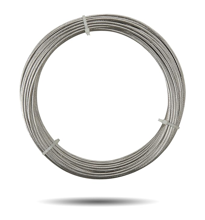 Windhager Edelstahlseil zur Montage und Spannen von Seilspannmarkisen und Sonnensegeln, 14m x 2mm, 10822