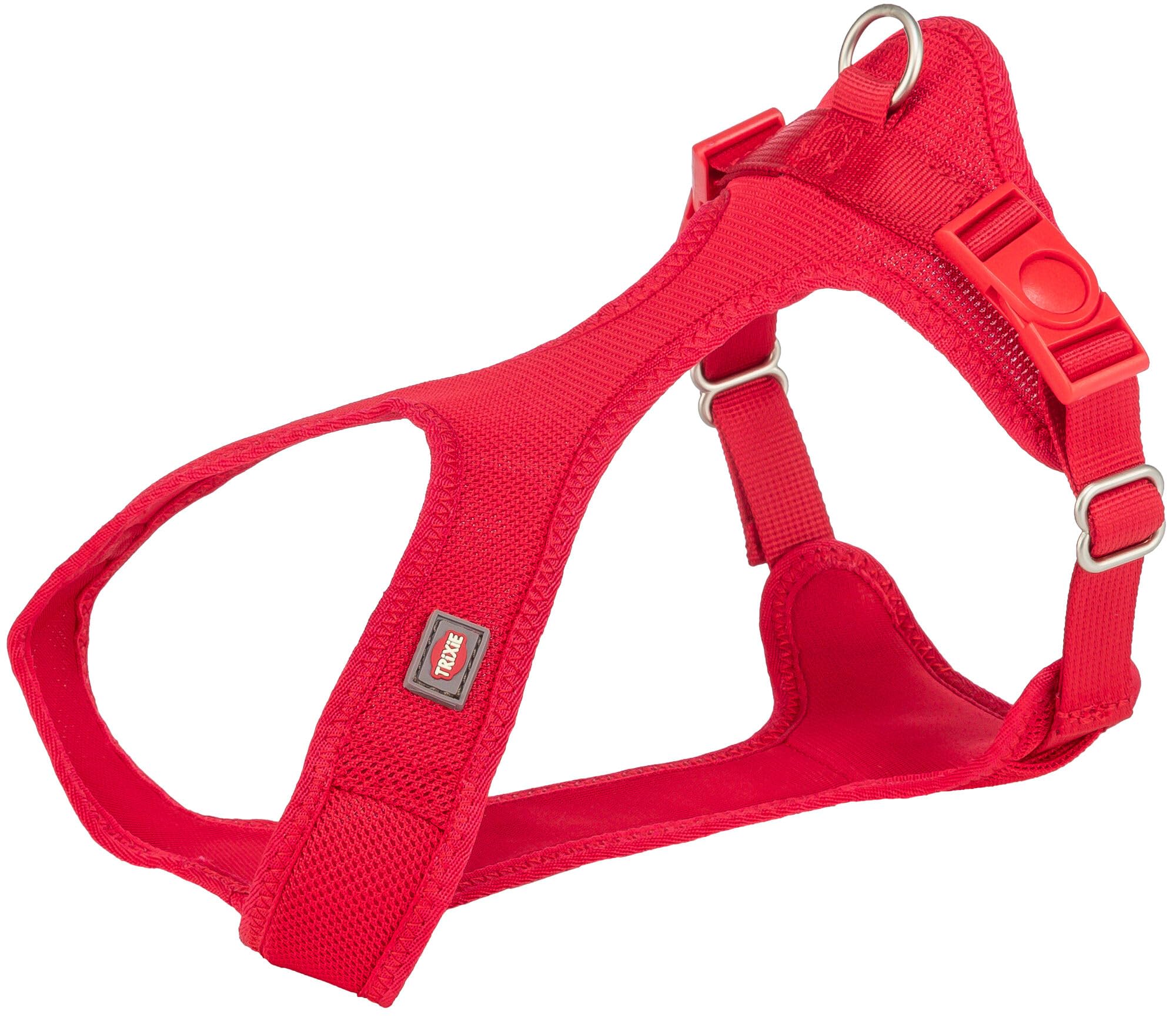 TRIXIE Comfort Soft Touring Harness size XXS-XS: belly circumference 25 - 35 cm - width webbing 15 mm - padded - infinitely adjustable - breathable mesh material - red - 16243 — image 1