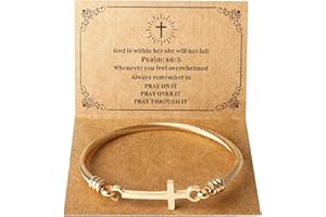 DS Religious Gift for Her Christian Cross Bracelet Bible Verse God is Within Her She Will Not Fall Inspirational Bracelets For Women Stainless Steel Jewelry Gift To Daughter Best Friend