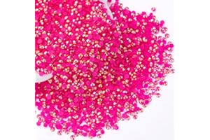 QPRETTY DU Hot Pink AB Rhinestones Bulk, 5000PCS Flat Back Round Jelly AB Rhinestones Non-Hotfix Crystal Gems Wholesale for Crafts Makeup Nails Face Tumblers Clothes Shoes Handmade Decoration 4mm