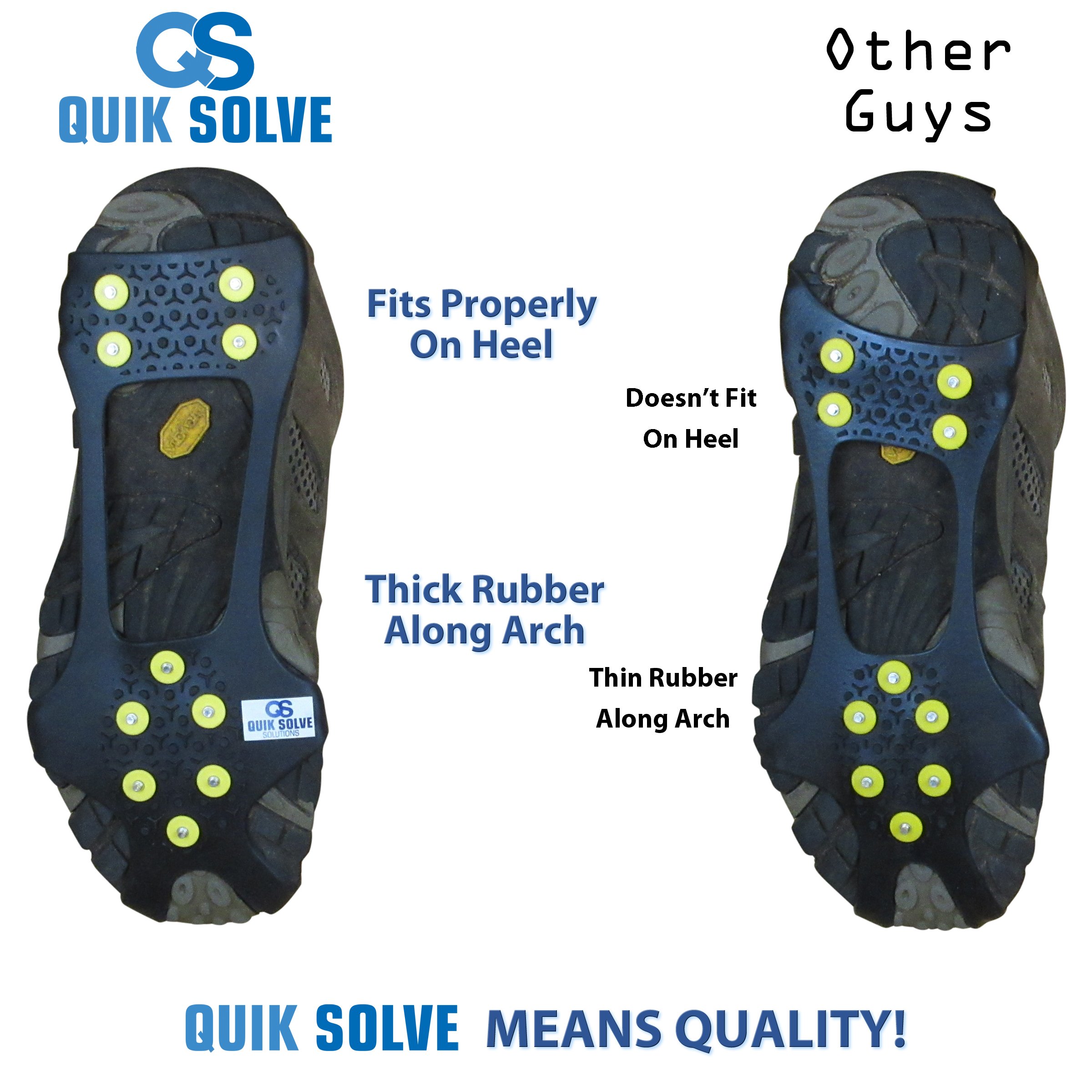 Quik Solve Ice Snow Traction Shoe Boot Cleats No Slip Gripper Spikes