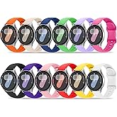 Tiorecime 12 Pack Bands Compatible with Samsung Galaxy Watch 7 6 5 4 40mm 44mm/6 4 Classic 43mm 47mm 42mm 46mm/5 Pro 45mm/Active 2 Band, 20mm Soft Silicone Sport Replacement Strap for Women Men