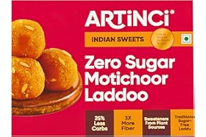 Artinci Sugar-Free Motichoor Laddu - Traditional Indian Sweet, Gluten-Free, High-Protein, Daibetic-Friendly, Healthy Dessert, Vegan-Friendly, Low-Glycemic, Nutritious