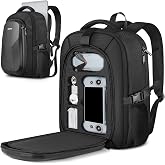 PEKREWS Case for Potensic Atom 2, RC PTD 1 Controller, Carrying Case Bag | Fits 15.6 Inch Laptop, Expandable, Hard, Waterproof, for Potensic Atom 2 Fly More Combo Accessories, Travel Drone Bag, Black