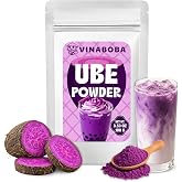 Vinaboba 100% Pure Ube Powder, Purple Yam for Drinks &amp; Baking, 100g | One Ingredient Only - Real Purple Yam, Natural Ube Flavoring &amp; Vibrant Purple Color for Lattes, Baking &amp; Bubble Tea, No Sugar