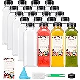 SUPERLELE 20pcs 16oz Juice Bottles, Plastic Juicing