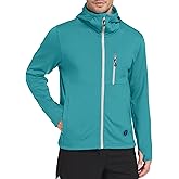 Little Donkey Andy Men's Winter Lightweight Warm Fleece Running Jacket Breathable Hooded Thermal Jacket with Thumb Holes