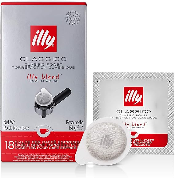 Illy Classico Medium Espresso Coffee Paper Pods, 18 Servings Amazon.co