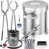 Nelyrho 6KG Propane Melting Furnace Kit, 2500&deg;F Stainless Steel Smelter | With 2 Tongs, Pouring Crucible &amp; Ingot Mold for DIY Metal Casting, Gold,Silver,Copper,Aluminum Smelting