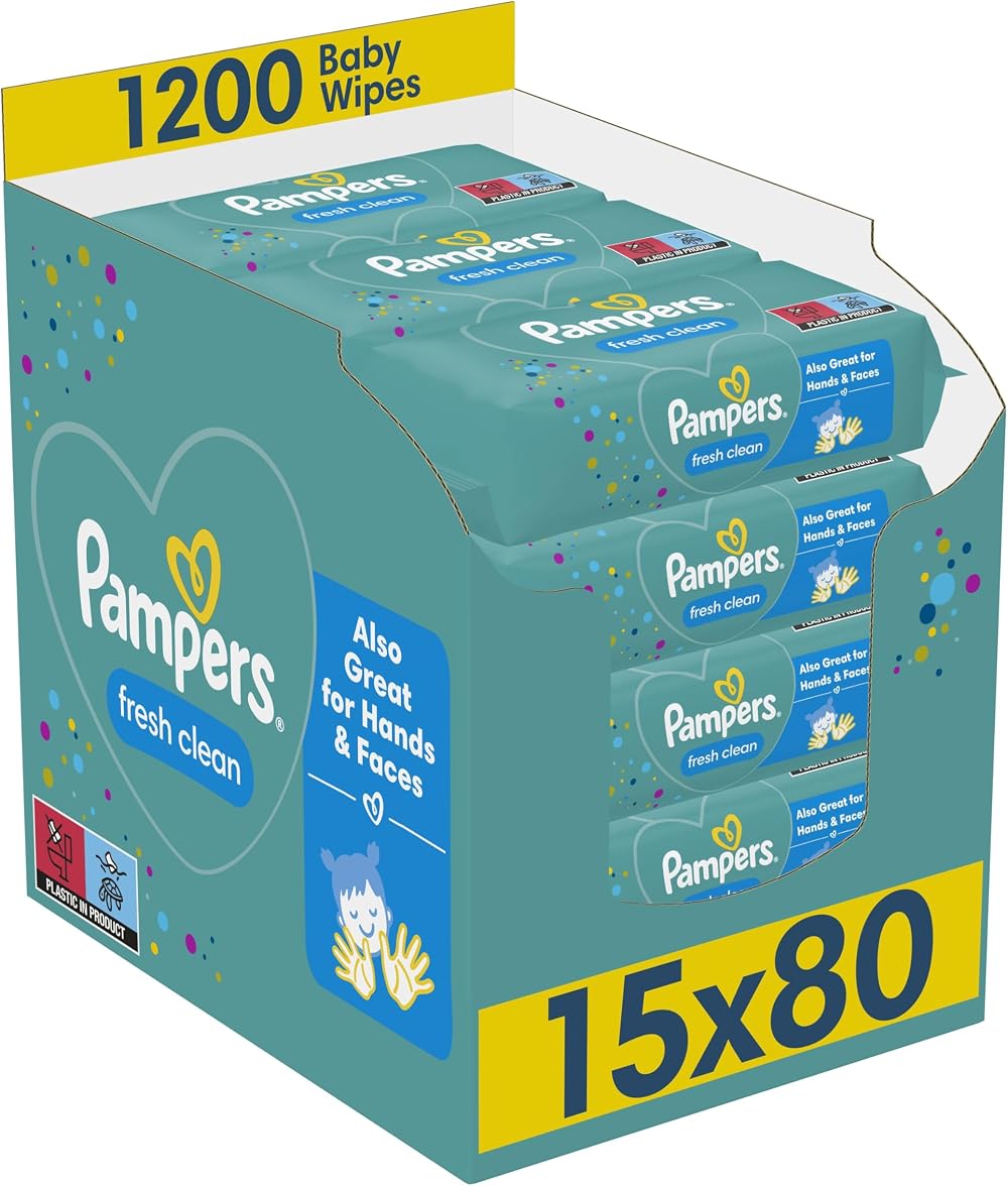 Pampers Fresh Clean Baby Wipes 15 Packs 80 Wipes Each 1200 Total