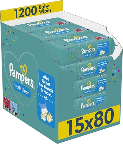 Pampers Fresh Clean Baby Wipes 15 Packs 80 Wipes Each 1200 Total