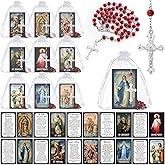 Sayglossy 10/20/30 Set Catholic Gift Set Catholic Schools Week Christian Gift Religious Rosary Bead Prayer Card First Communion