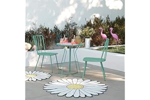 Novogratz 87815BTQ1E 3 Piece Poolside Heidi Outdoor Bistro Set, Turquoise